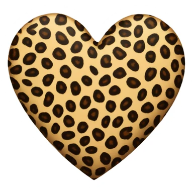 Leopard print heart sticker