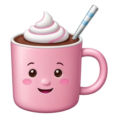 heiße Schokolade mit Marshmallows pink . Keine Gesichter  sticker