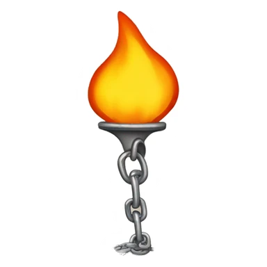 a chain that holds the flame of a fire on a leash sticker