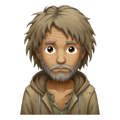 very dirty looking homeless person very very dirty sticker