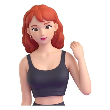 red-haired girl in a crop top sticker