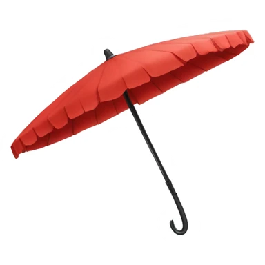 closed red parasol with black handle  sticker