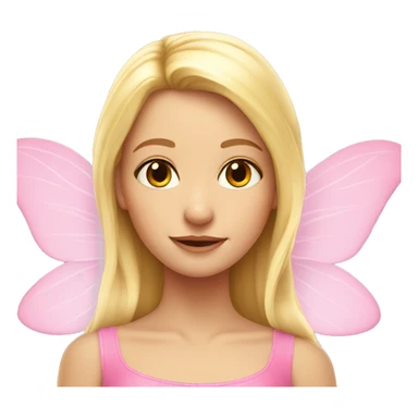 Blonde girl, fairy pink wings sticker