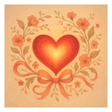 romantic object, symbolizing love, with a heart motif sticker