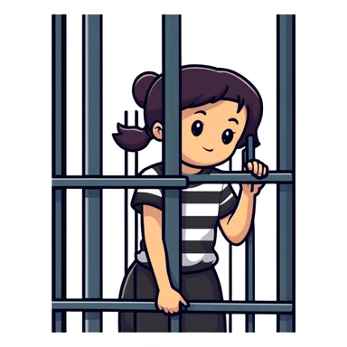 girl behind prison bars sticker