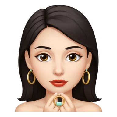 A woman with a ring on the eyebrow and ring on the lower lip. sticker