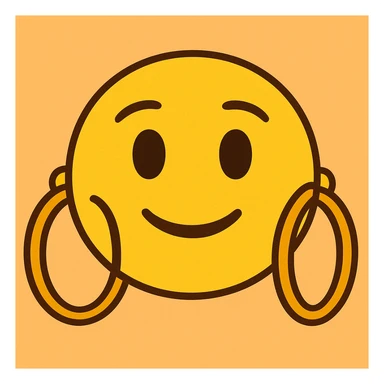 yellow face emoji with oversized hoop earrings sticker