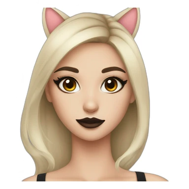 girl makeup with black cat sticker