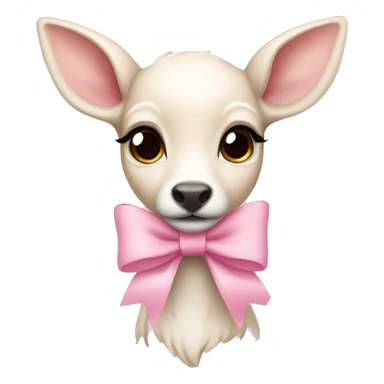 White fawn with a pink pastel bow  sticker