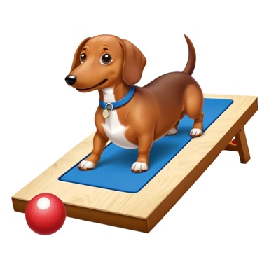 Wiener dog playing cornhole sticker