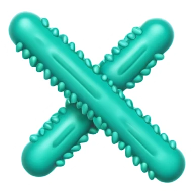 Multiple Lactobacillus bacteria emojis, thick rod shape, teal green, soft fibrous texture, clean ingredient icon style
 sticker