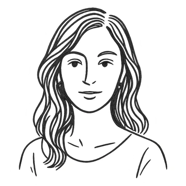 tasteful portrait of a brunette woman, hand-drawn look, black and white, elegant sticker