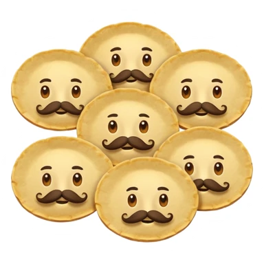 a flock of flying tortillo with a  mustache, no handlebar corners on the mustache sticker