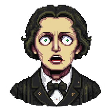 person from the 1840s with a horrified and disgusted face sticker