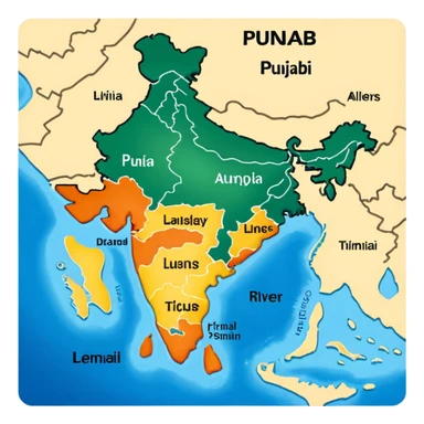 Punjab map sticker