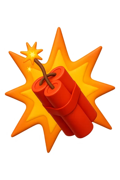 EMOJI STILE IPHONE 3D DI unA dinamite CHE SCOPPIA sticker