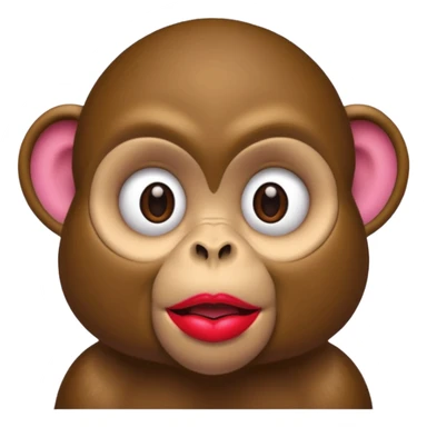 monkey wearing lipstick sticker