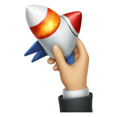 a hand holding a space rocket sticker