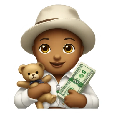 ralph lauren girl bear with money  sticker