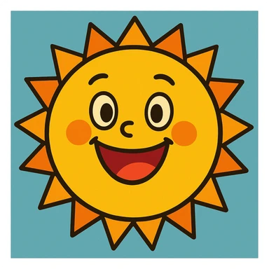 happy expression, vibrant cartoon style sticker