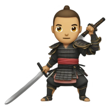 Samurai holding a wooden sword sticker