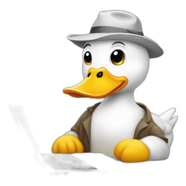 emoji duck programmer with laptop sticker