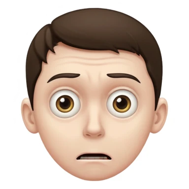 realistic half-length portrait of a scared man sticker