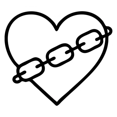 Heart with chain wrapped around it sticker
