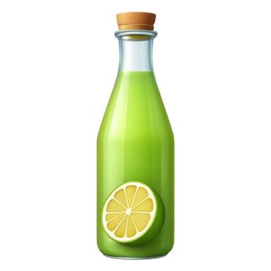 Bottled green lemon juice sticker