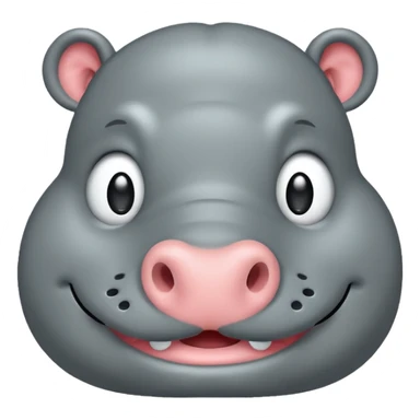 Flat design style hippo sticker