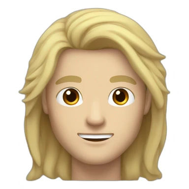 yang white man with long dark hair, brown eyes sticker