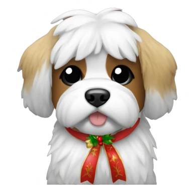 Una Shitzu con moño navideños sticker