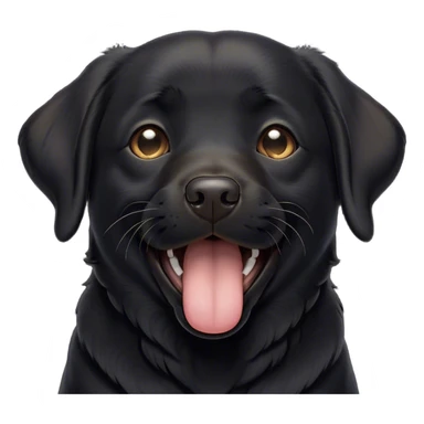 Cinematic Cute Yawning Black Labrador Portrait Emoji, Head tilted slightly with a dramatic, wide-open yawn, showcasing a smooth black Fur with a velvety texture, floppy ears slightly drooping, round brown eyes barely open in drowsy contentment, Simplified yet irresistibly adorable features, highly detailed, glowing with a soft, cozy glow, high shine, relaxed yet expressive, stylized with a touch of whimsy, bright and endearing, soft glowing outline, capturing the essence of a sleepy yet affectionate companion, so drowsy it feels like it could stretch out of the screen and curl up for a nap! sticker