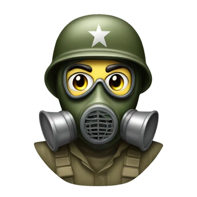 Us soldier ww2 in gas mask sticker
