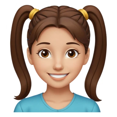 a brown haired girl  in a high ponytail but make her really pretty with brown eyes sticker