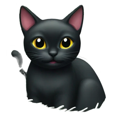 Black cat inside Christmas tree  sticker