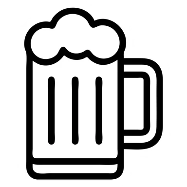 outlined beer mug icon sticker