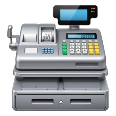 retail cash register with display and buttons sticker