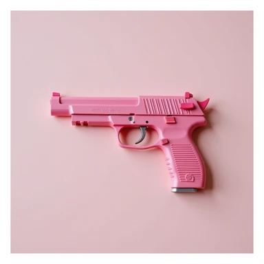 Pink heart pistol, remove background sticker