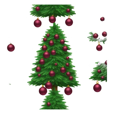 Christmas tree with burgundy balls sticker