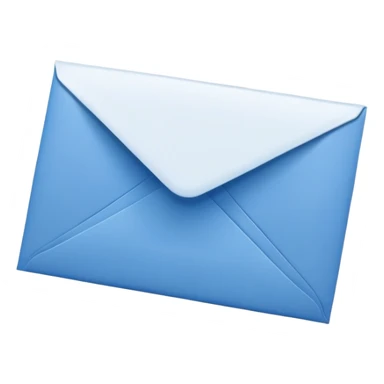 a white postcard in a blue mailing envelope sticker