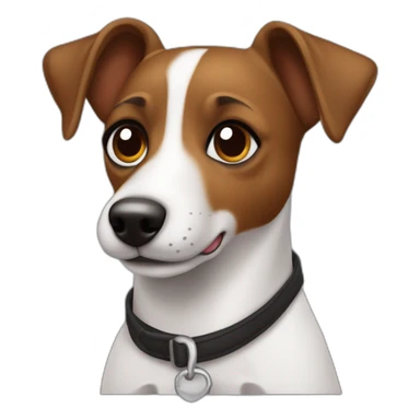 Jack russel noir et marron avec oreille dressée sticker