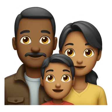 Family of three man and a girl and their son sticker