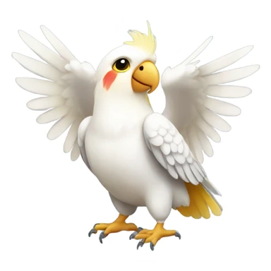 cockatiel bird holding white present in his wings sticker
