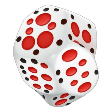 Rolling giant dice inner color black dots red sticker