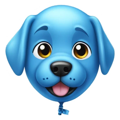 Cute blue dog balloon sticker