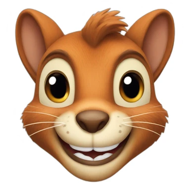big squirrel face with a big smile sticker