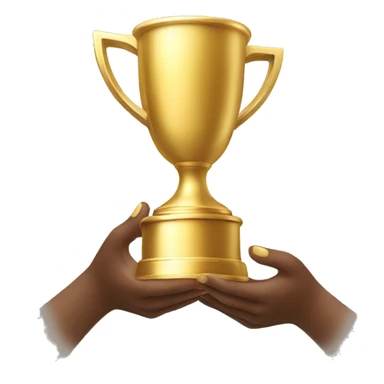 gold win cup in hands sticker