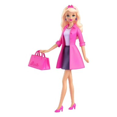 Barbie doll with pink accessories sticker