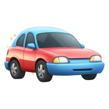 Movelend Car 🚗✨ - A cute, cartoonish car with a smiley face and sparkles around it. sticker